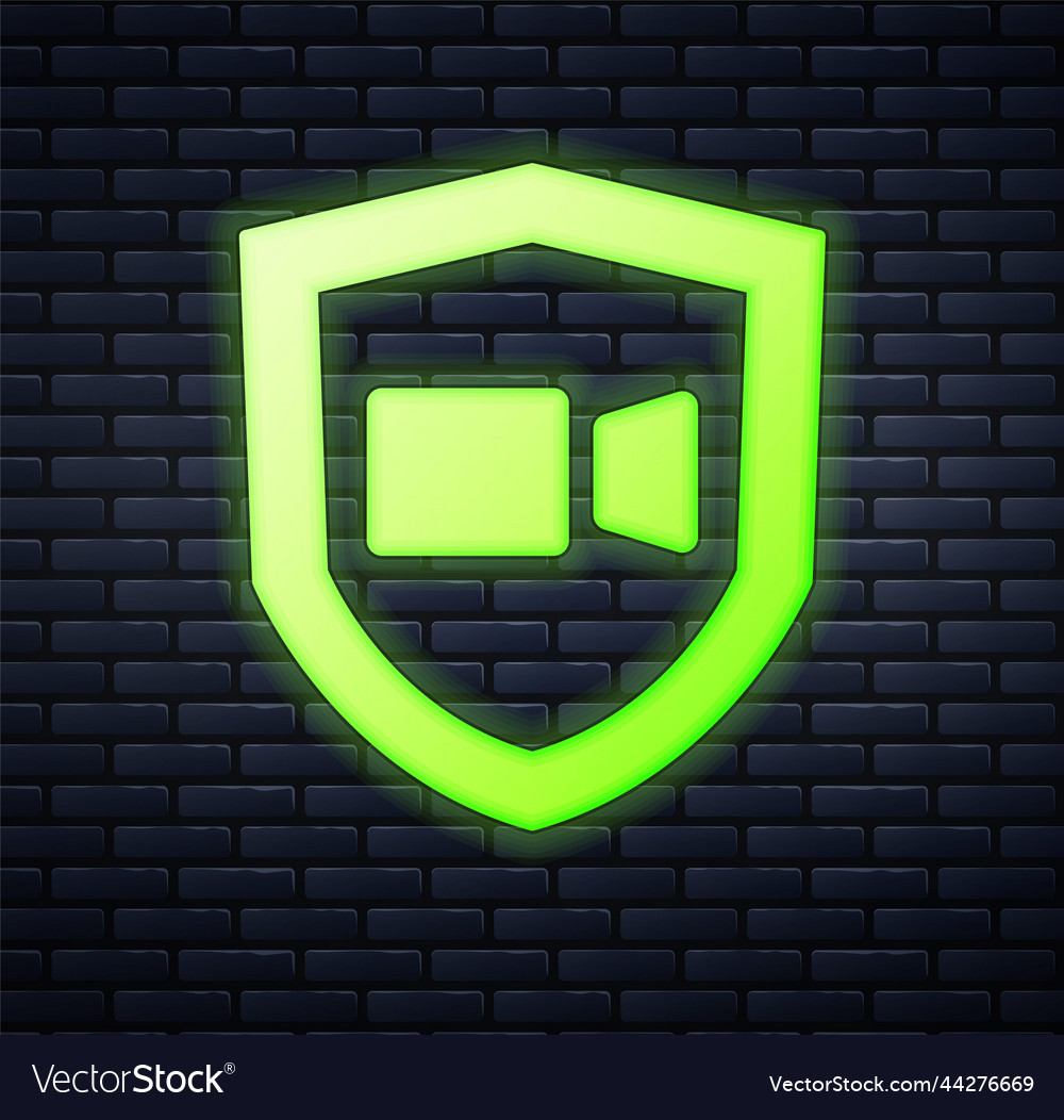 Glowing neon video chat conference icon isolated vector image Glowing neon video chat conference icon isolated