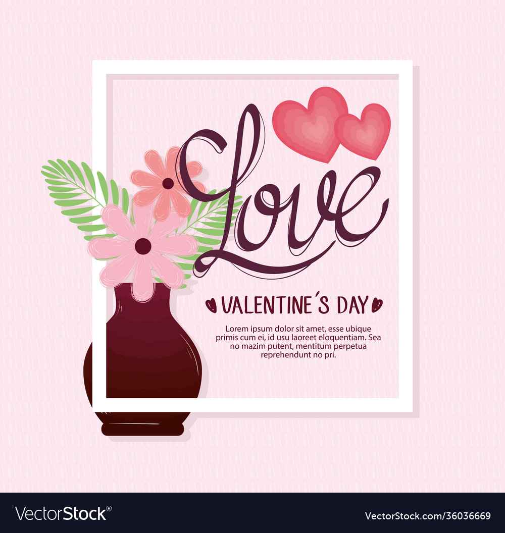 Happy Valentinstag Briefing Karte mit Blumen