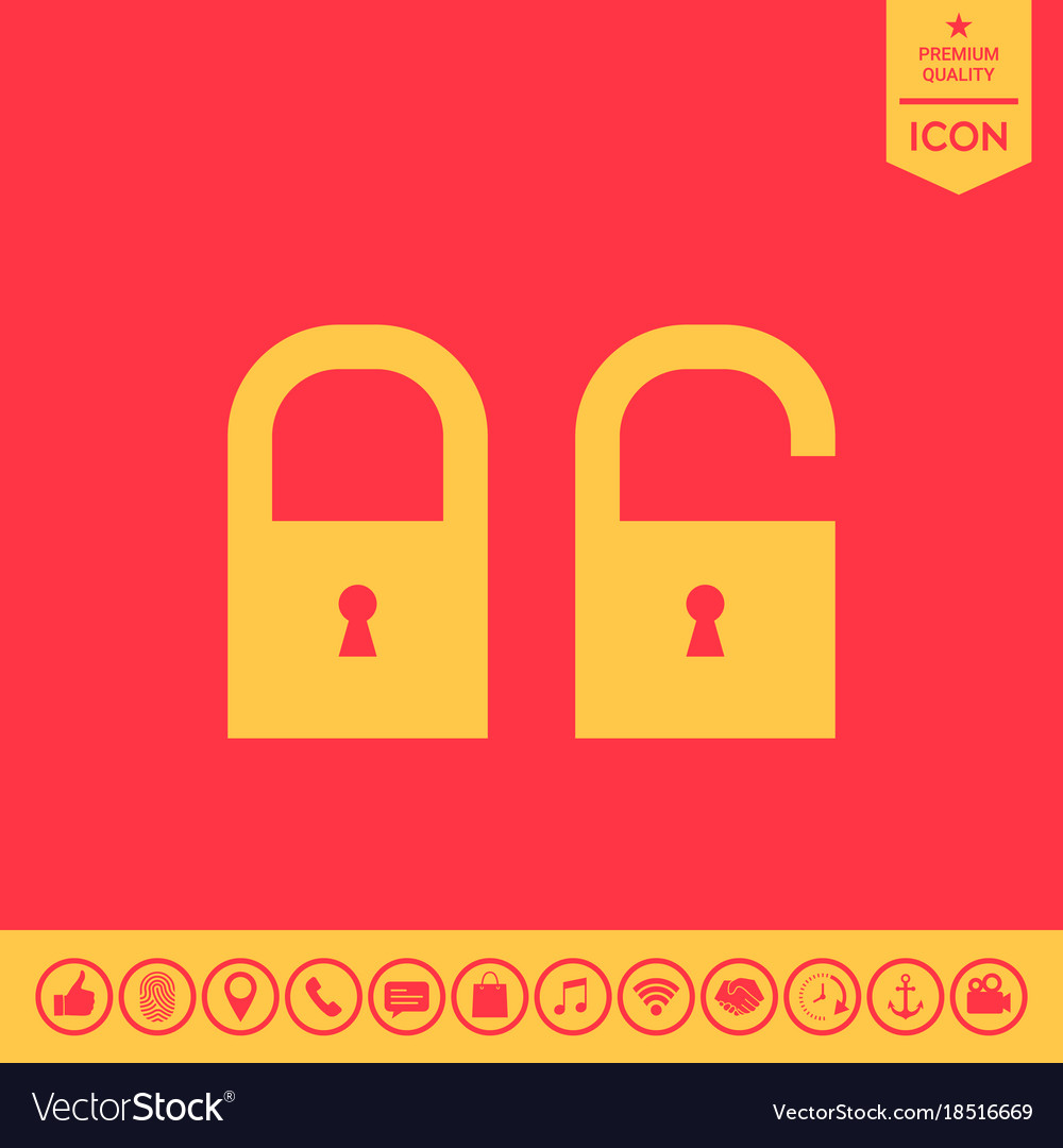 Lock unlock - set ico Royalty Free Vector Image