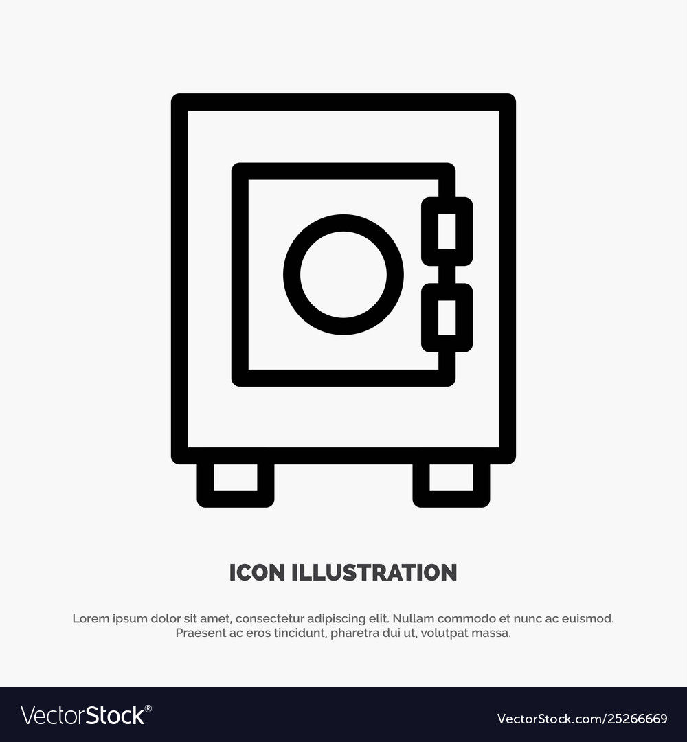 Locker lock user line icon vector image Locker lock user line icon