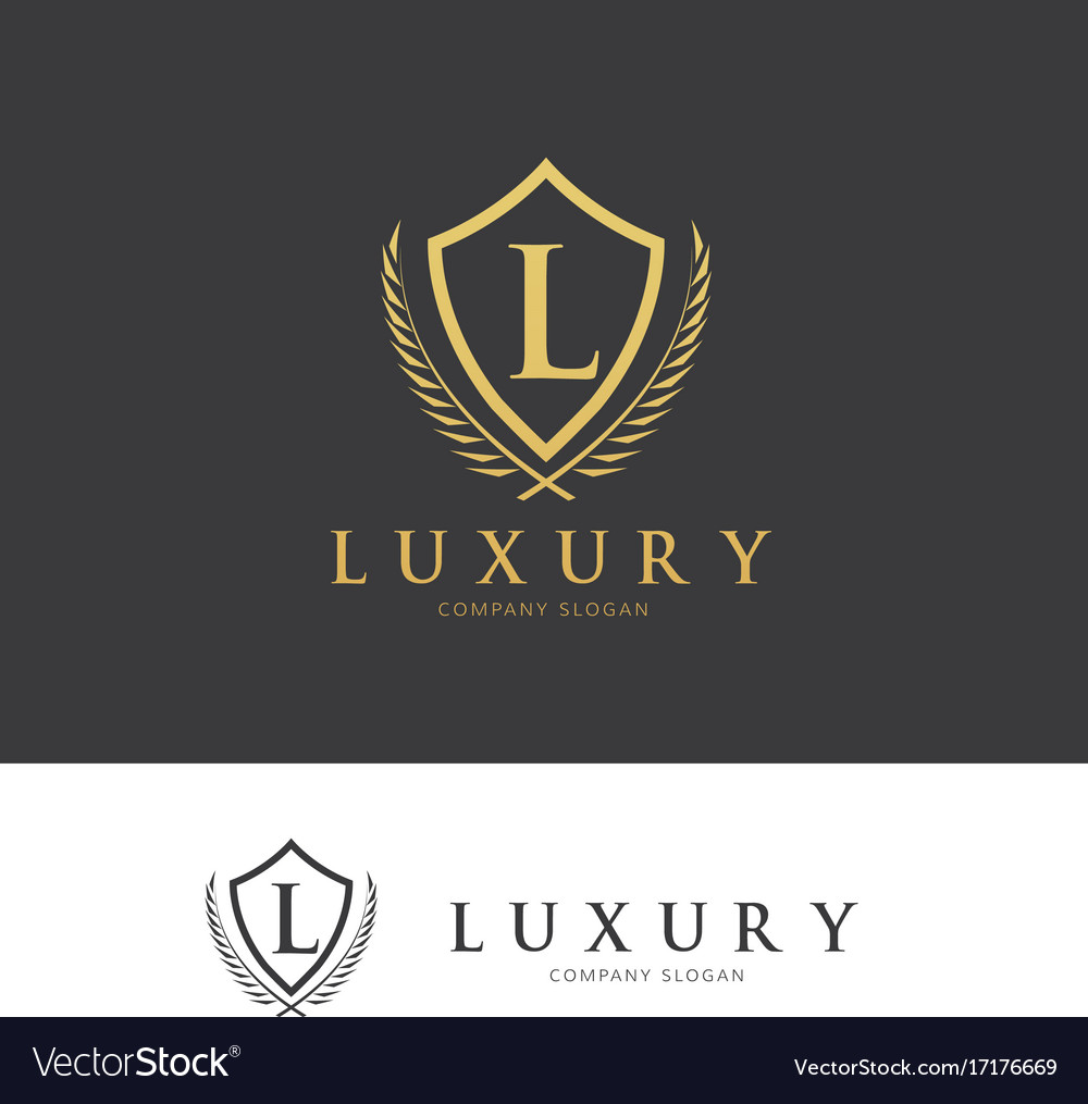 Luxury logo crests design for hotel Royalty Free Vector