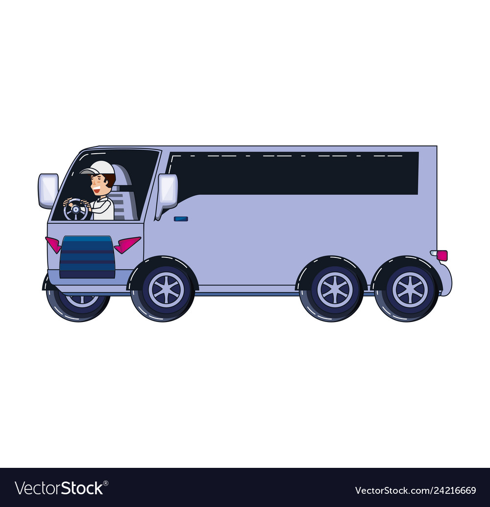 Man driver bus avatar character