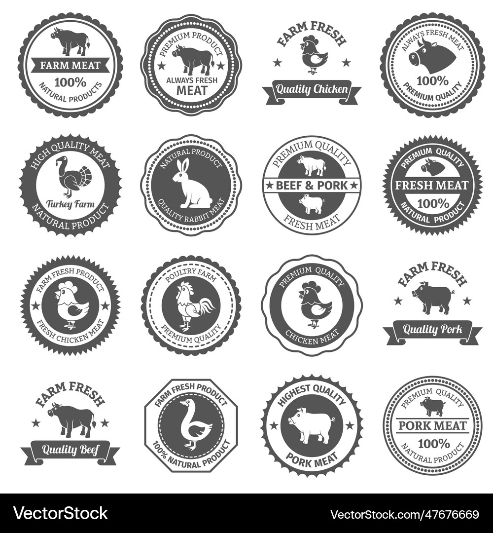Meat labels set (47676669) – Royalty-Free Vector | VectorStock