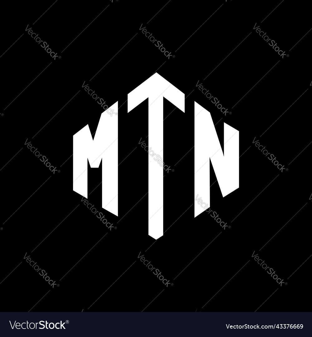 Mtn letter logo design with polygon shape Vector Image