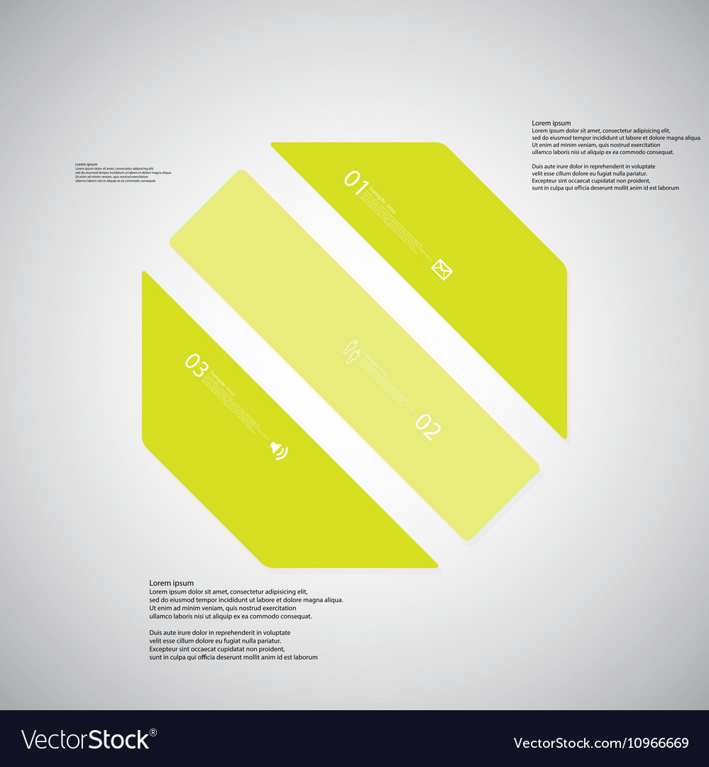 octagon template consists of three green parts on vector image