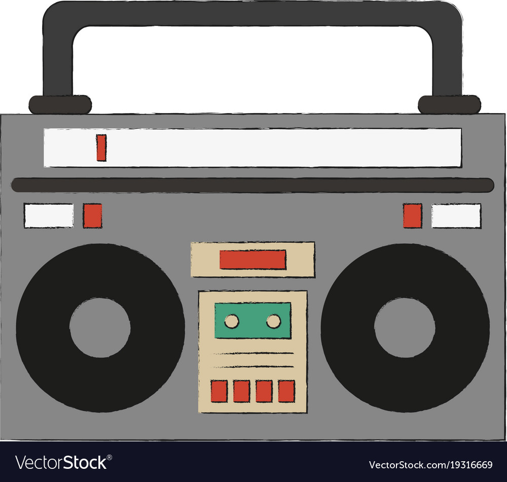 Old radio stereo Royalty Free Vector Image - VectorStock