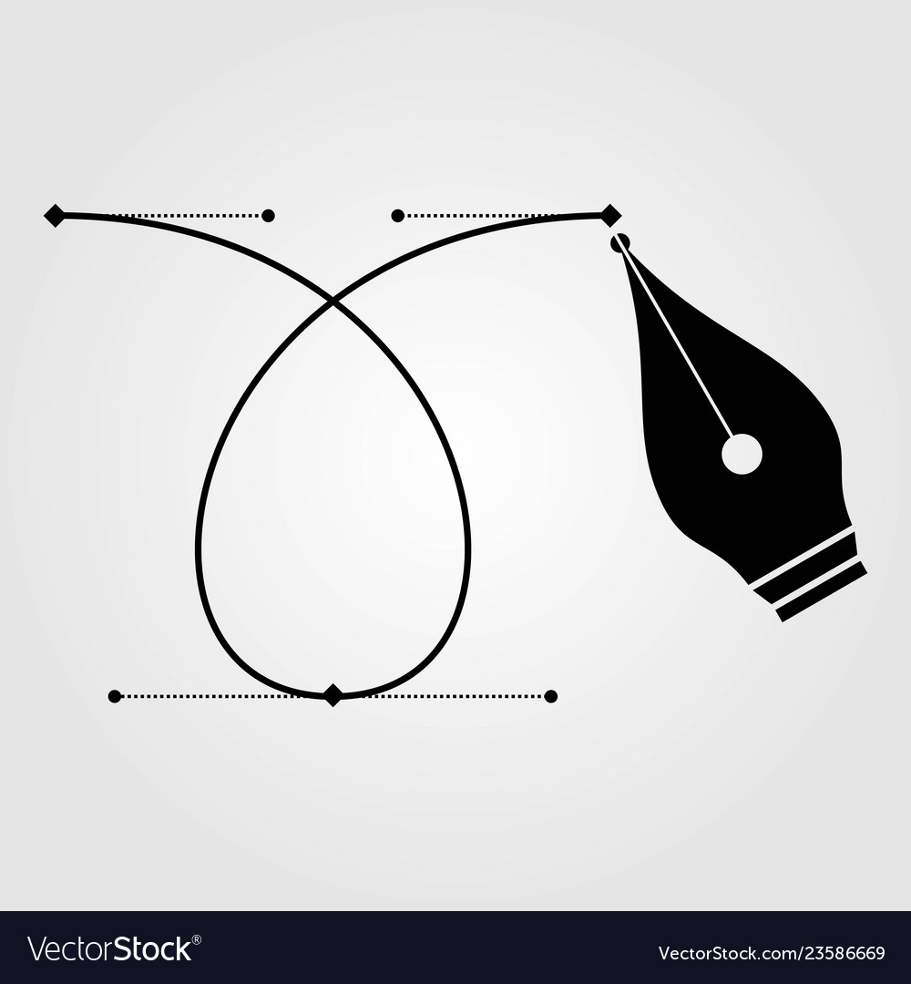 Pen tool cursor and curve control points icon