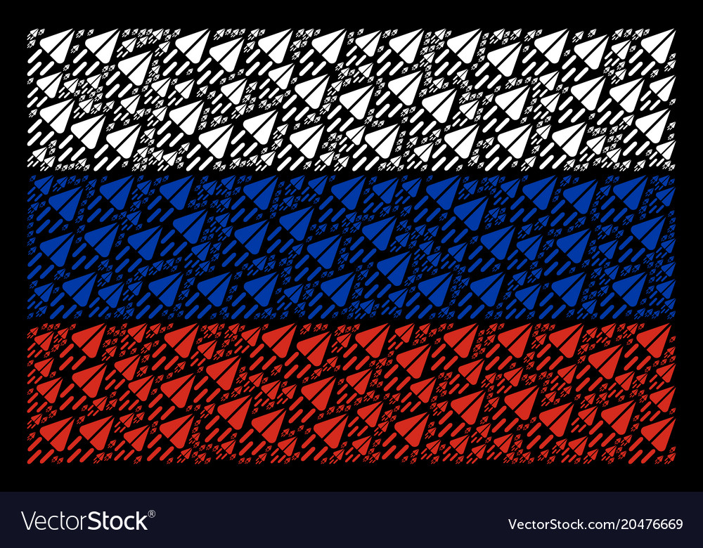 Russia flag pattern of space ship objects