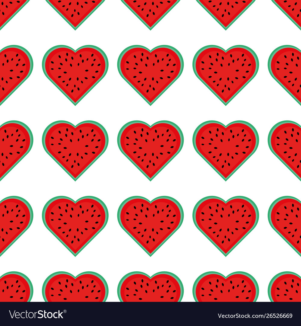 Seamless pattern with watermelon in shape vector image Seamless pattern with watermelon in shape