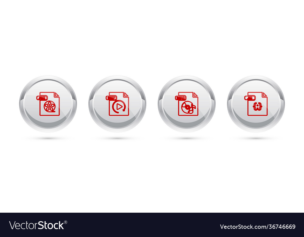 Set line avi file document gif mp3 and js