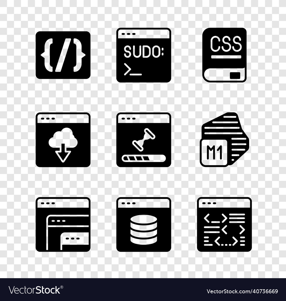 Programmiersprachen-Syntaxcode-Endgerät einstellen Vector Image Programmiersprachen-Syntaxcode-Endgerät einstellen