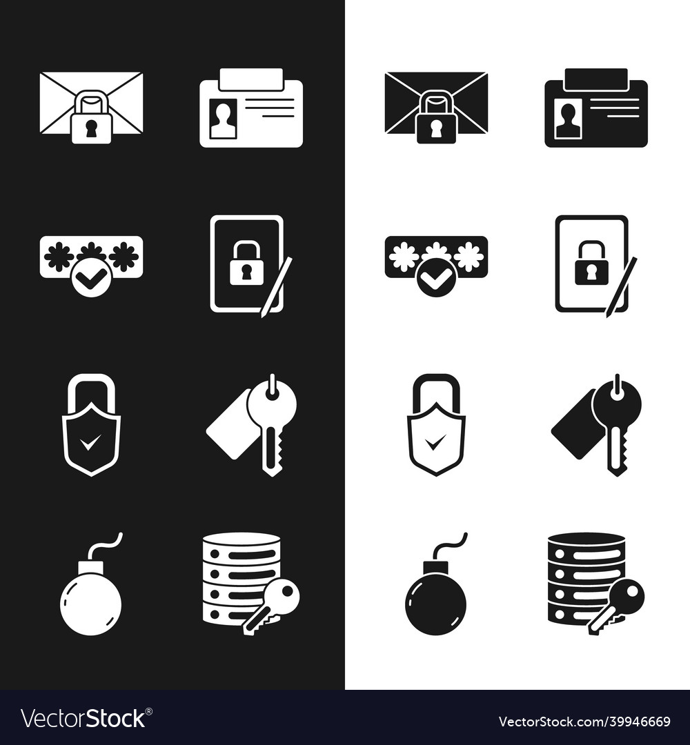 Set tablet with closed padlock password vector image Set tablet with closed padlock password
