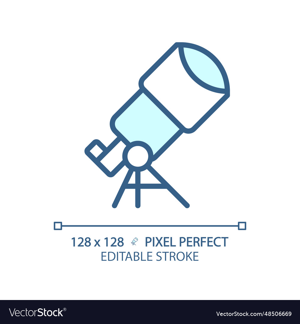 Telescope pixel perfect light blue icon