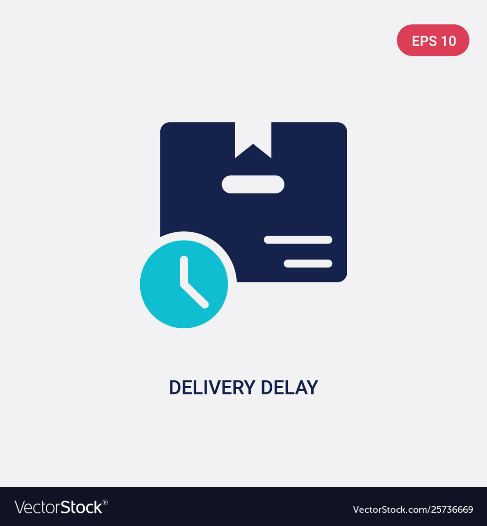 Two color delivery delay icon from vector image Two color delivery delay icon from