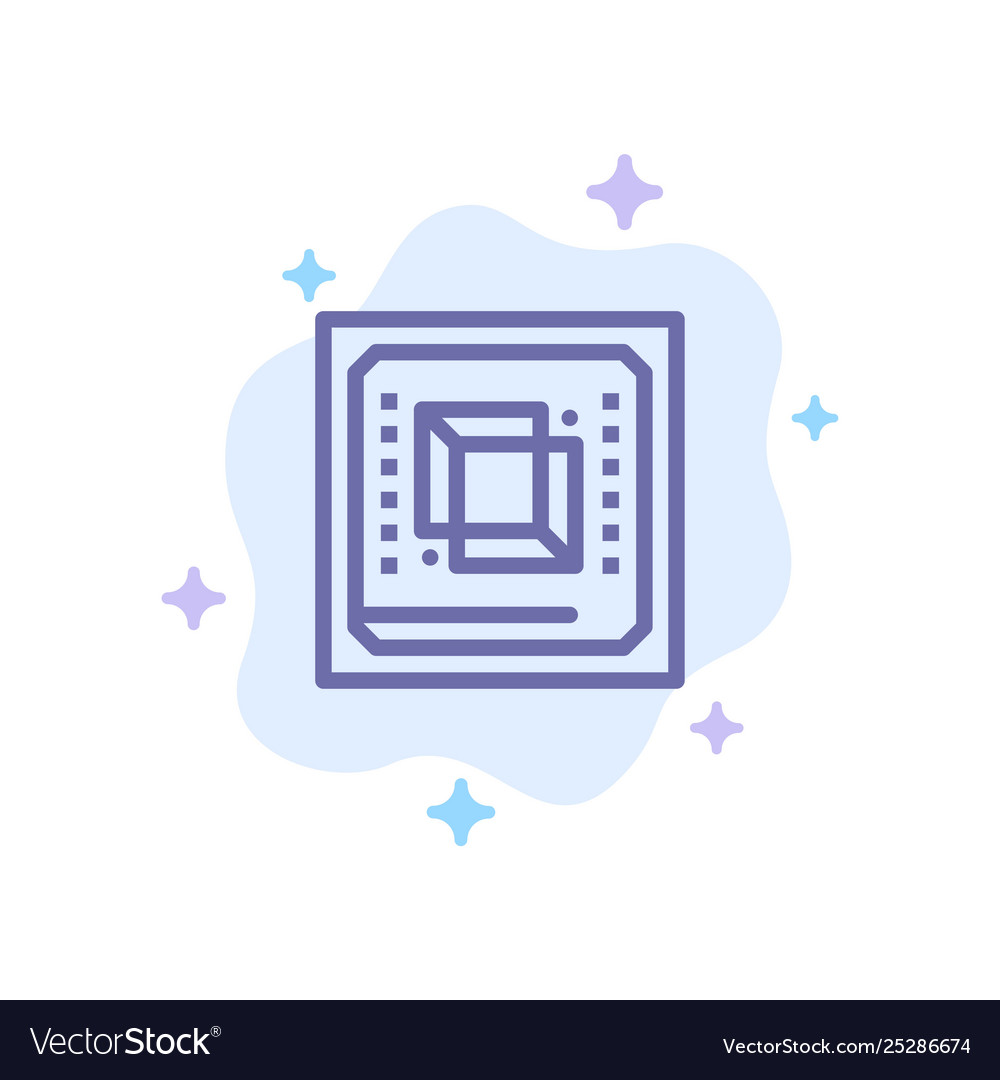 Chip Computer cpu Hardware Prozessor blau Icon vector image Chip Computer cpu Hardware Prozessor blau Icon