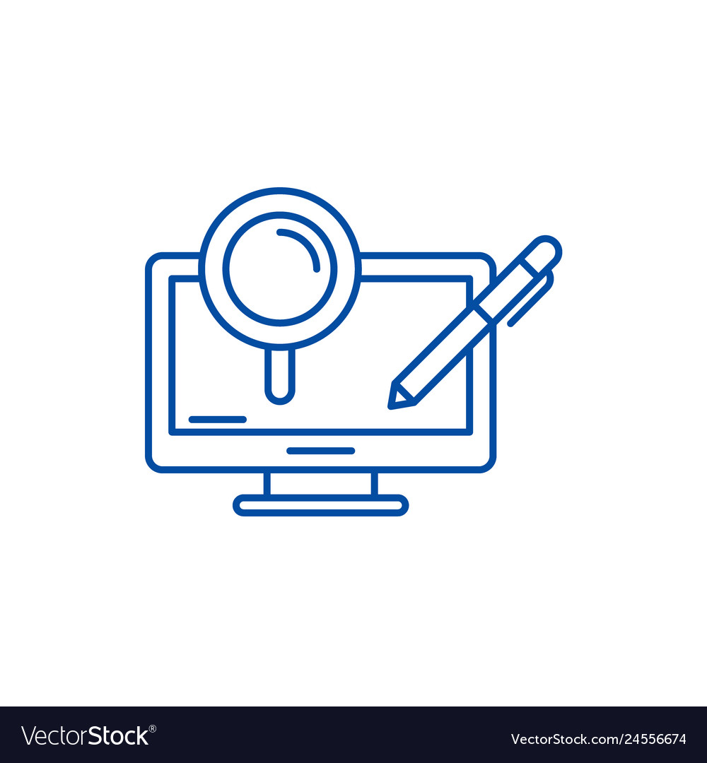 Computer processes line icon concept vector image Computer processes line icon concept