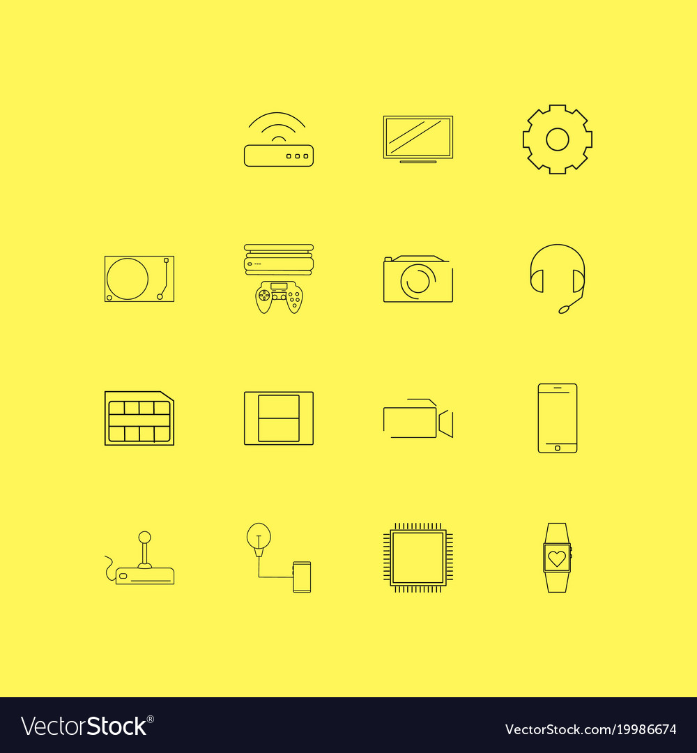 Devices linear icon set simple outline icons