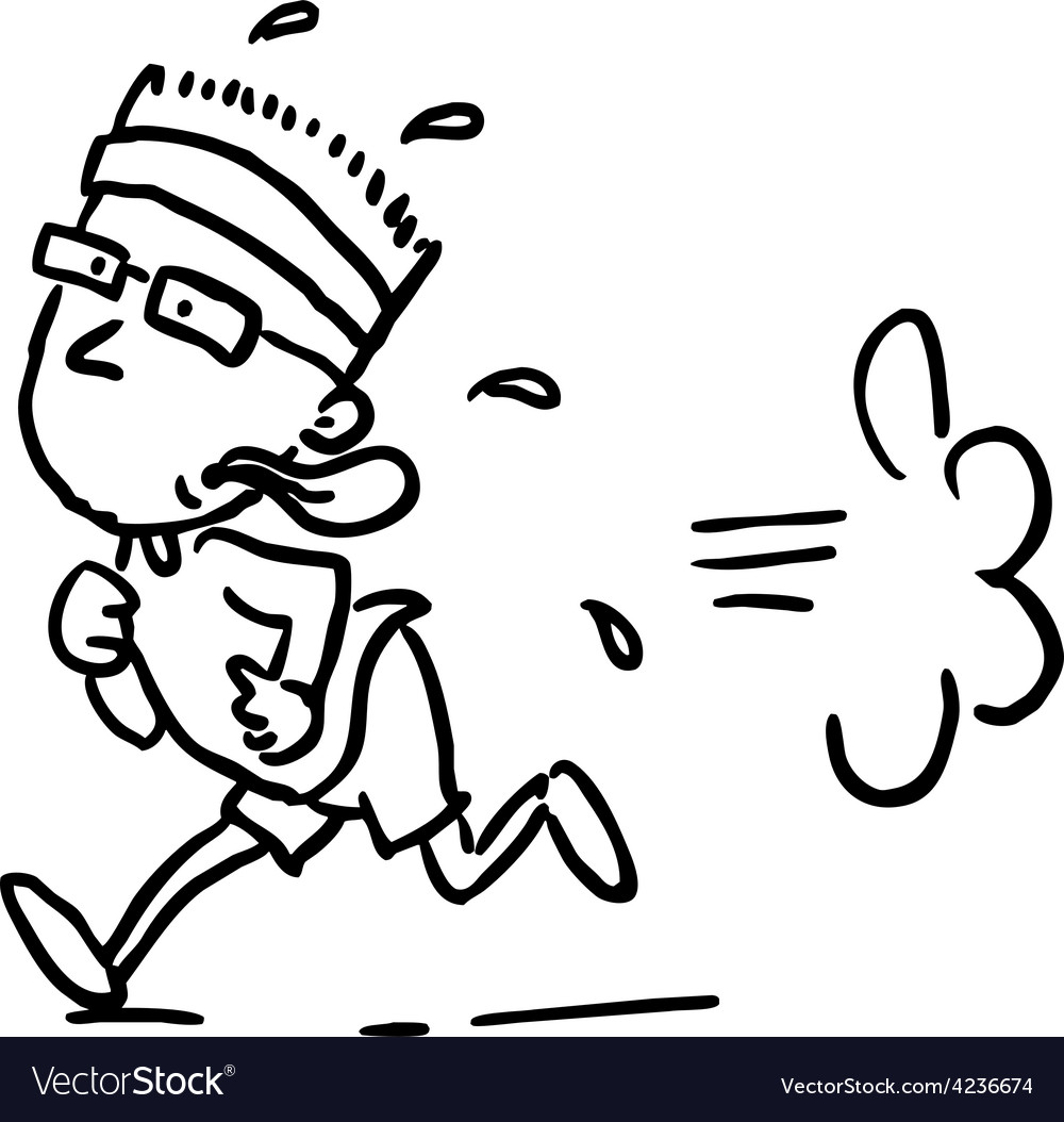 Dynamischer Läufer - Schwarzer Sketch