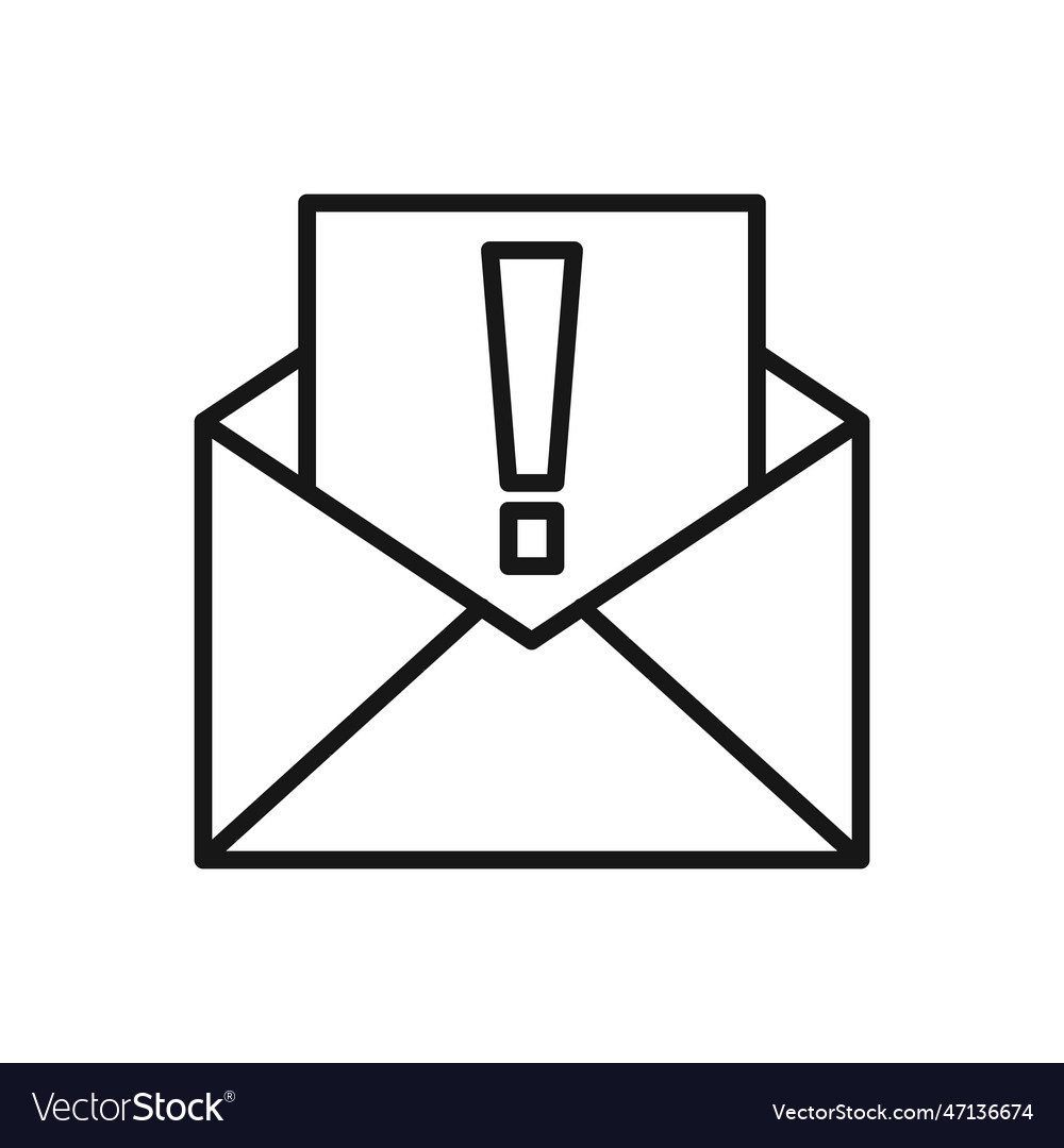 Editable icon of open message isolated on white vector image Editable icon of open message isolated on white