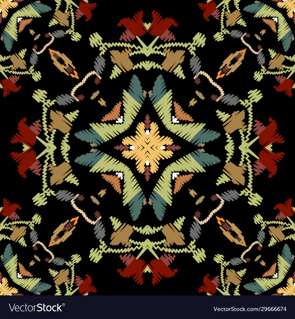 Embroidery baroque seamless pattern vector image Embroidery baroque seamless pattern