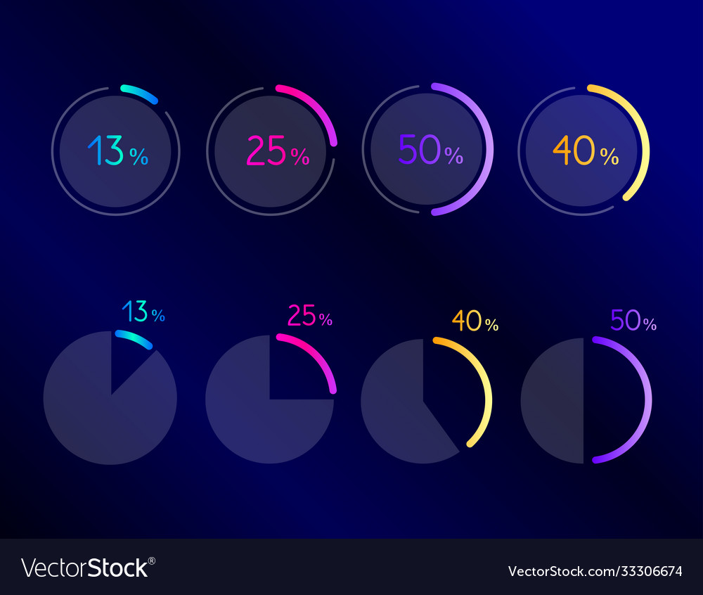 Exclusive dark blue business pie circle chart