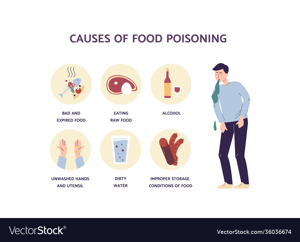 Food poisoning causes medical infographic poster