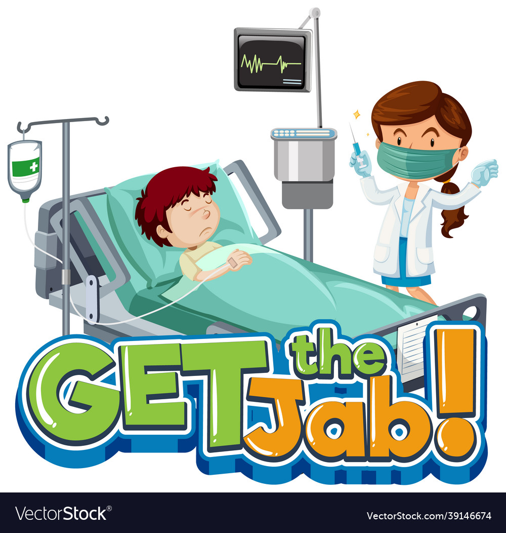 Get the jab font banner with patient and doctor