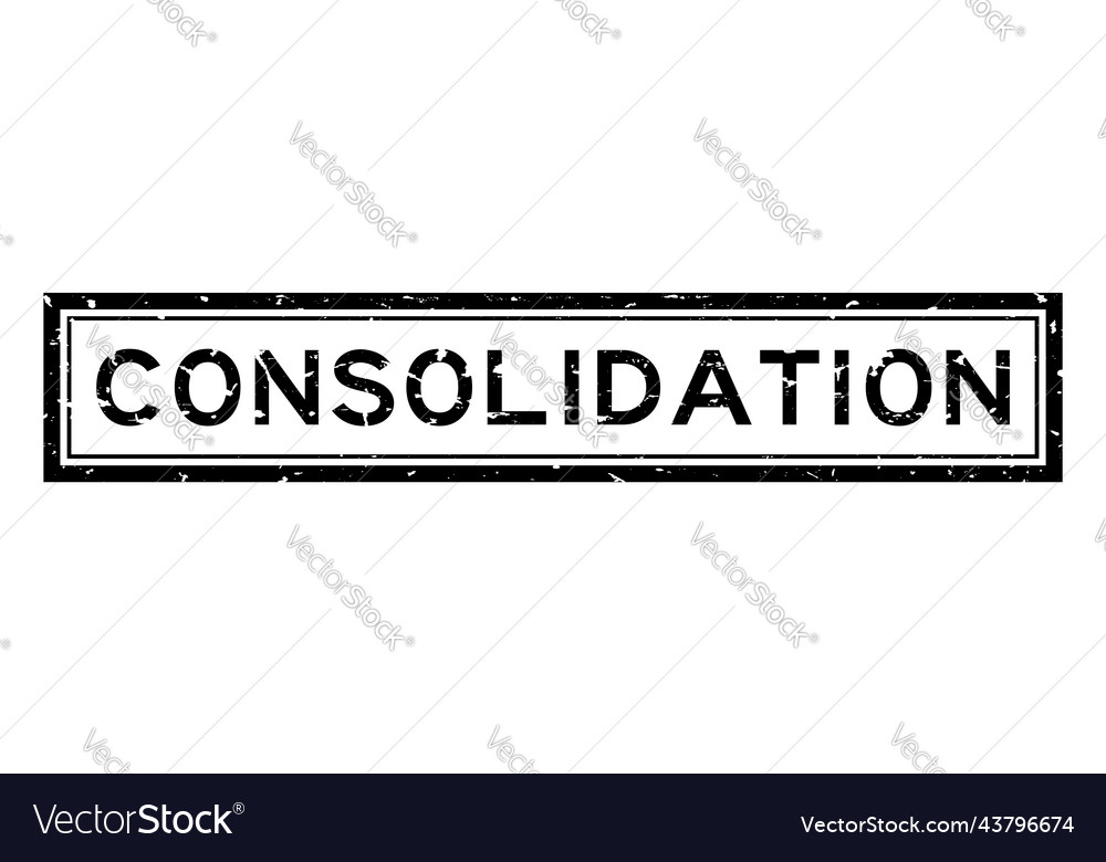 Grunge black consolidation word square rubber vector image Grunge black consolidation word square rubber