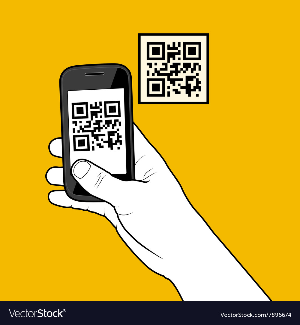 Hand with smartphone taking a qr code