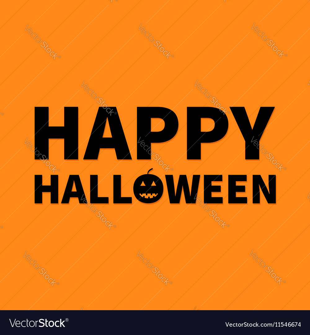 Happy halloween lettering text banner with smiling