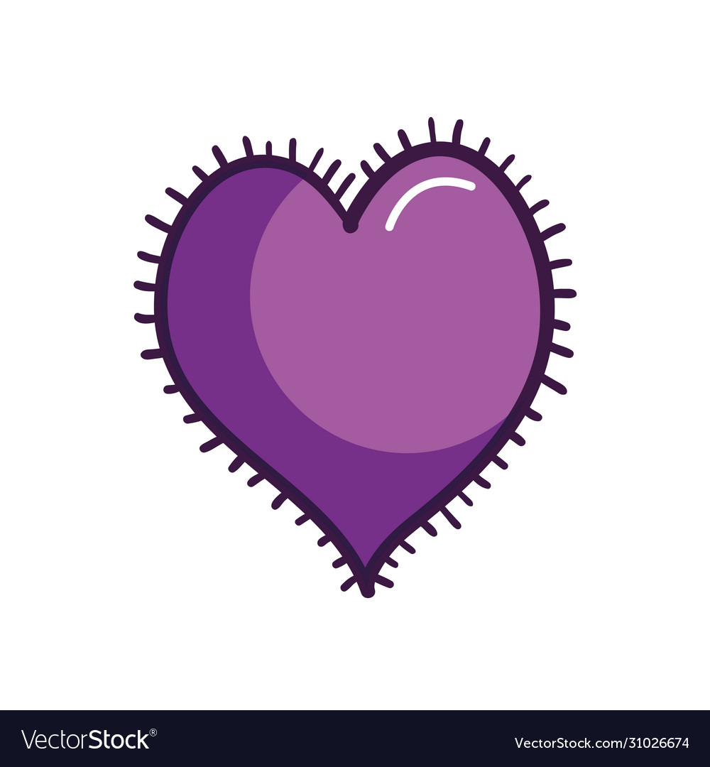 Heart with frame lines line color style