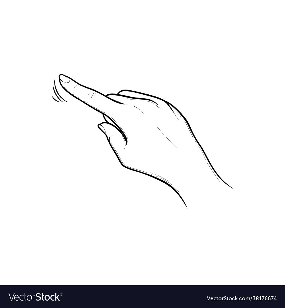 Index finger tapping on touchscreen or sensor vector image Index finger tapping on touchscreen or sensor
