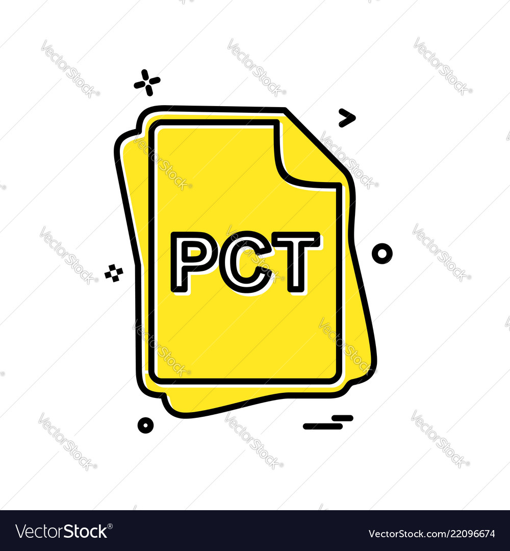 Pct file type icon design vector image Pct file type icon design