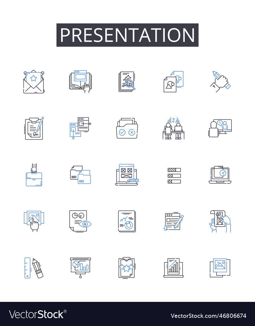 Presentation line icons collection performance