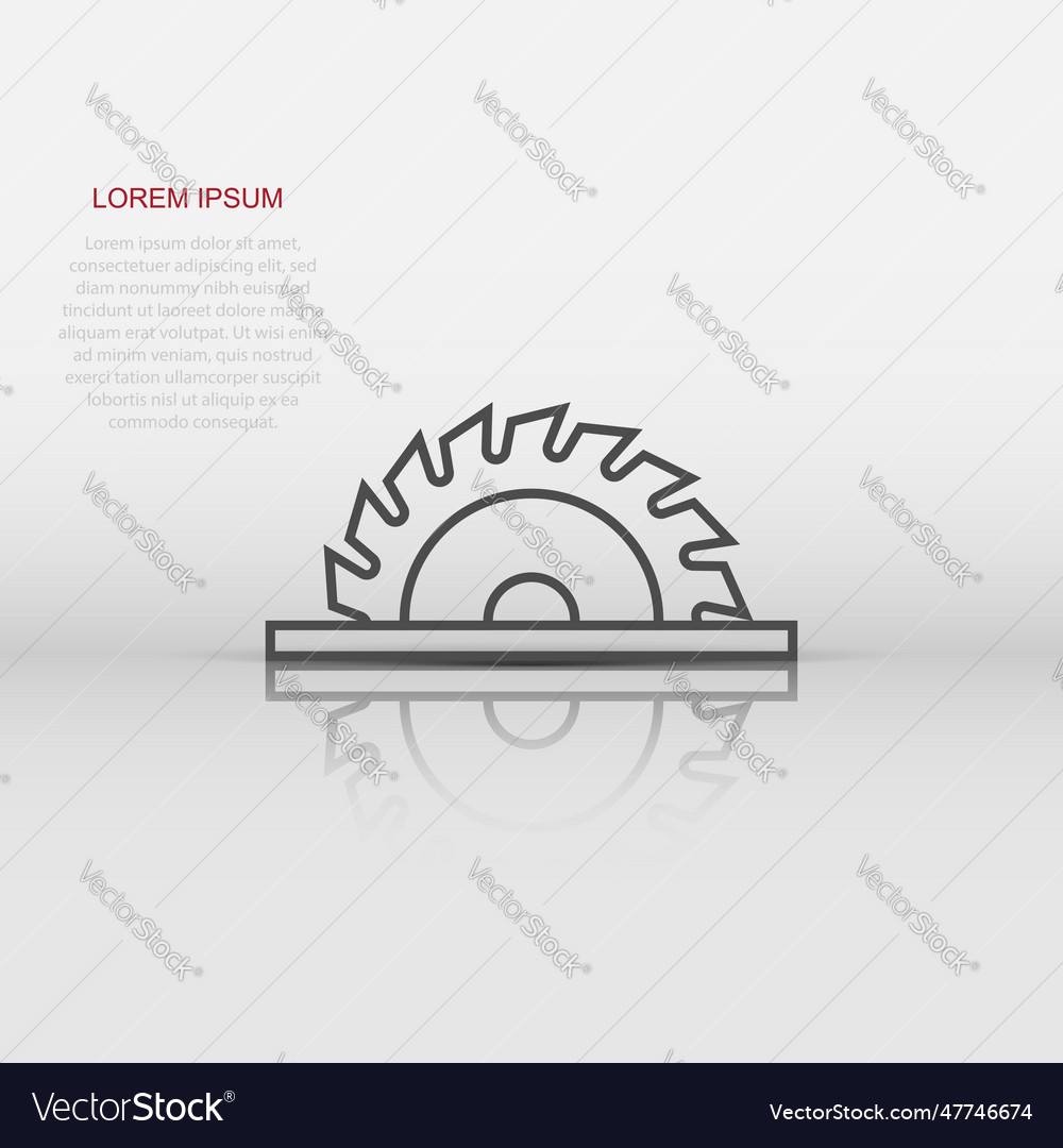 Saw blade icon in flat style circular machine Vector Image