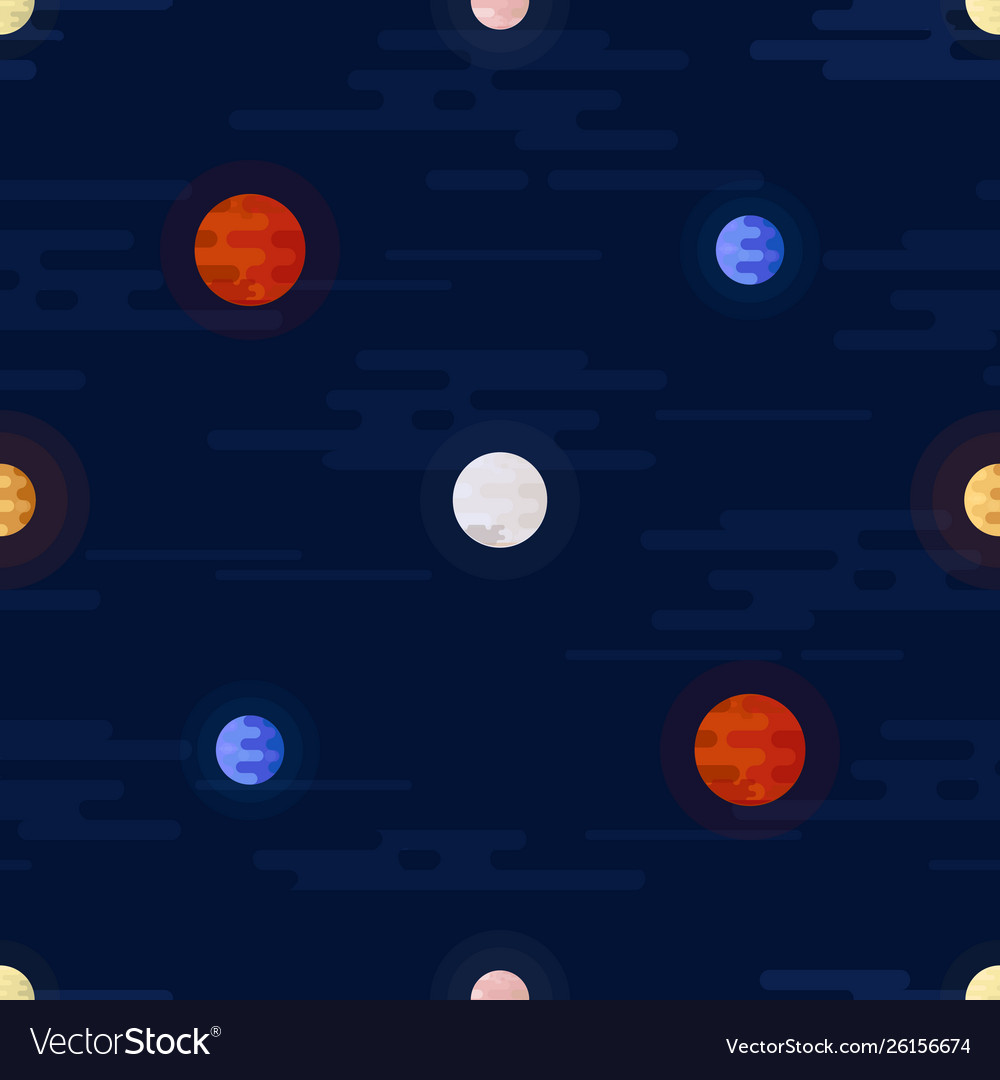 Space print seamless pattern different vector image Space print seamless pattern different