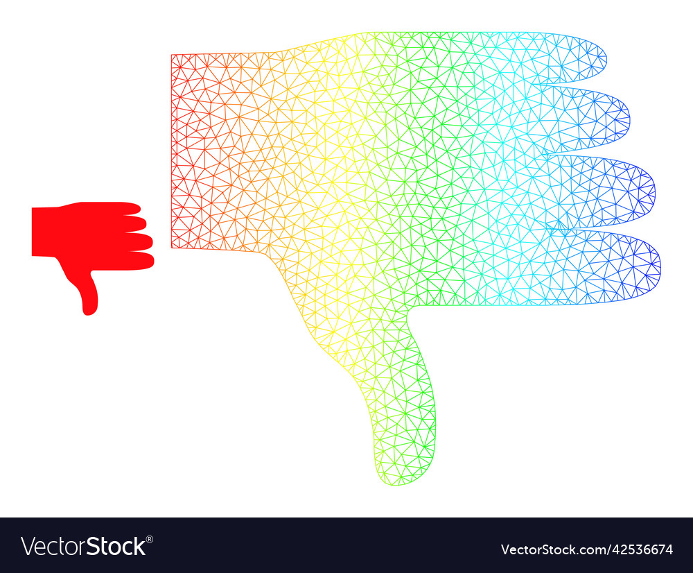 Spectral network gradient thumb down icon vector image Spectral network gradient thumb down icon