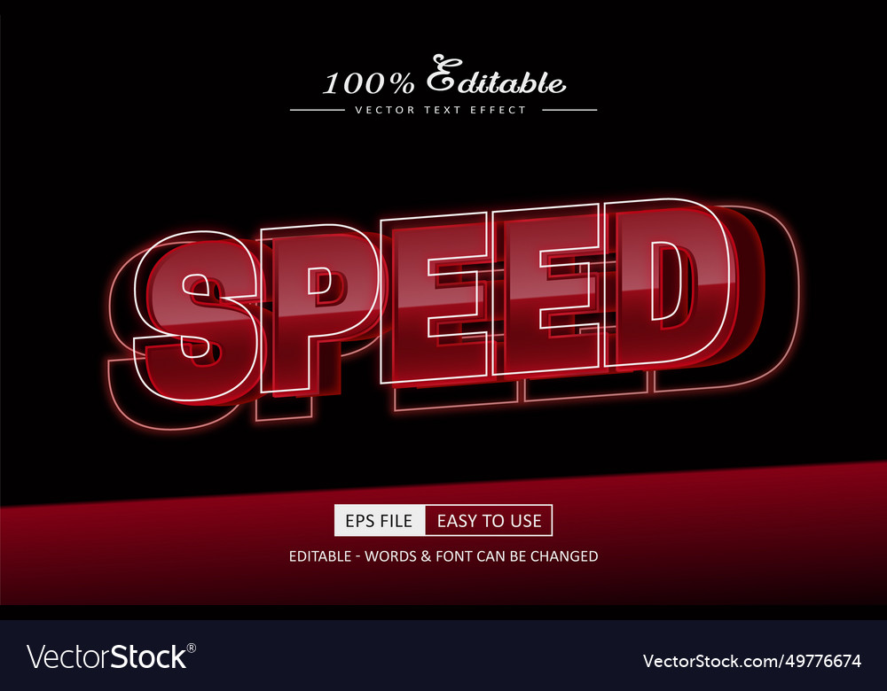 Speed text effect high quality templa Royalty Free Vector