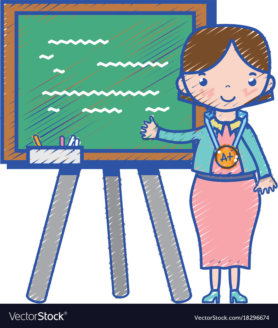 Teacher teaching class lesson in the backcoard Vector Image