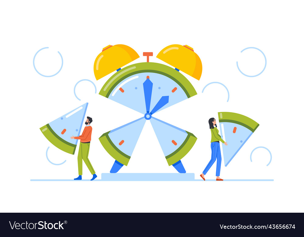 Time management and project task allocation vector image Time management and project task allocation