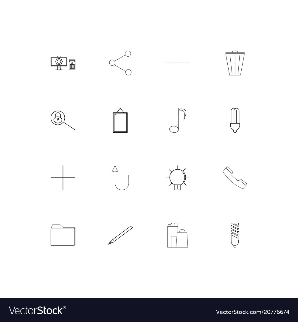 Web linear thin icons set outlined simple