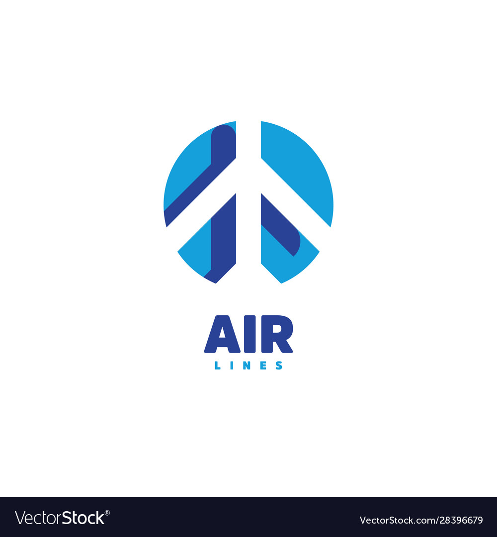 Airplane logo air airline label airport vector image Airplane logo air airline label airport