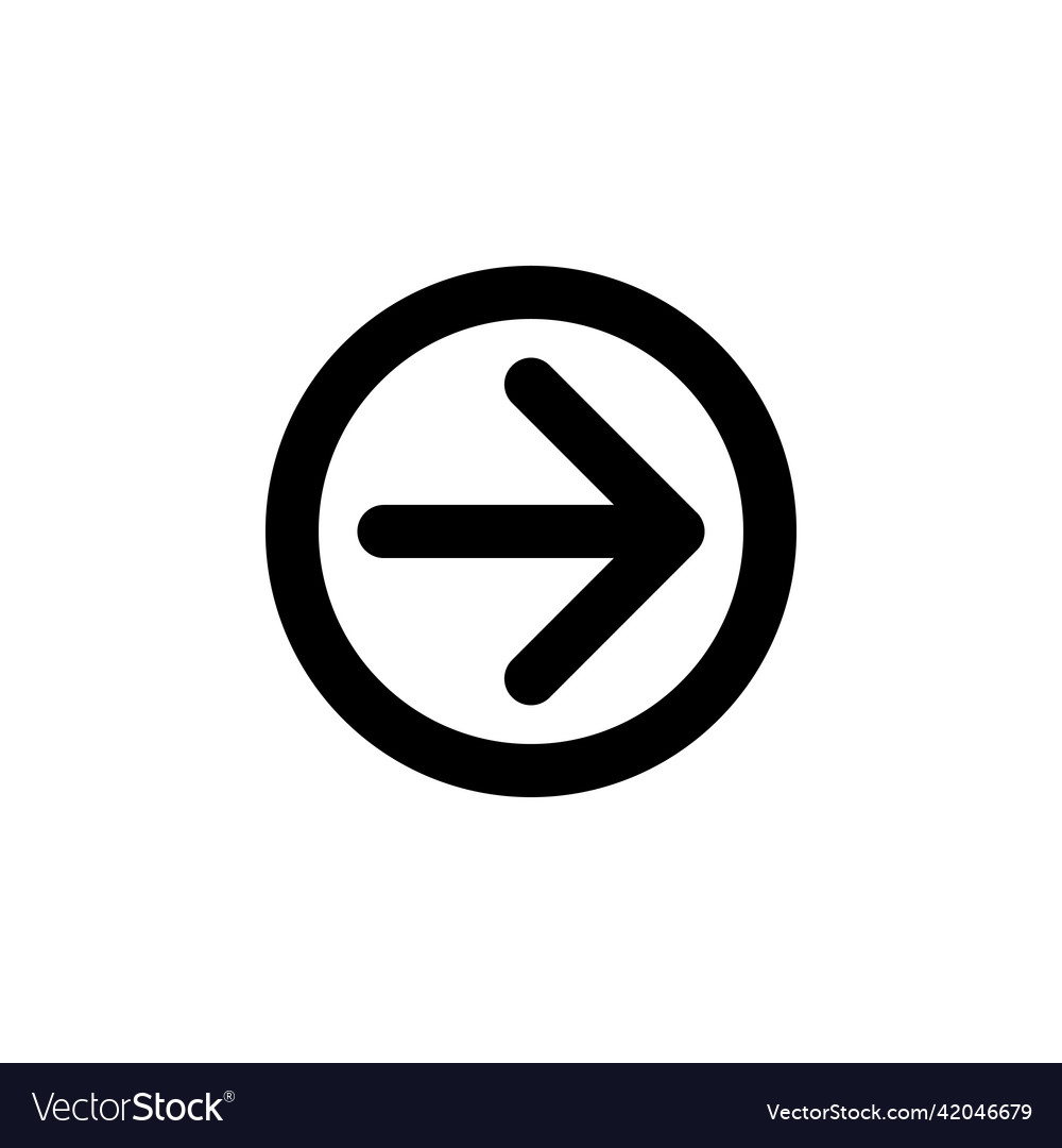 Arrow to the right in circle simple web or mobile vector image Arrow to the right in circle simple web or mobile