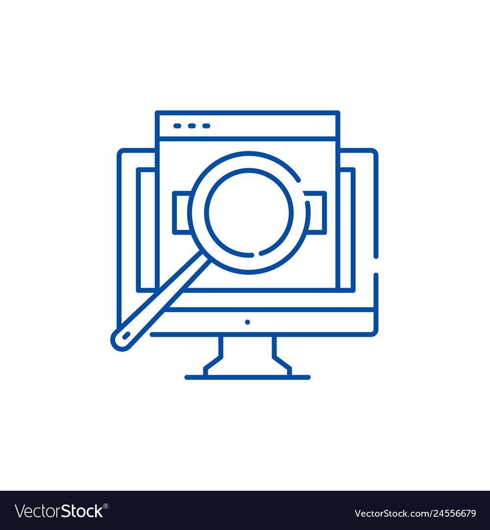 Computer Search Line Icon
