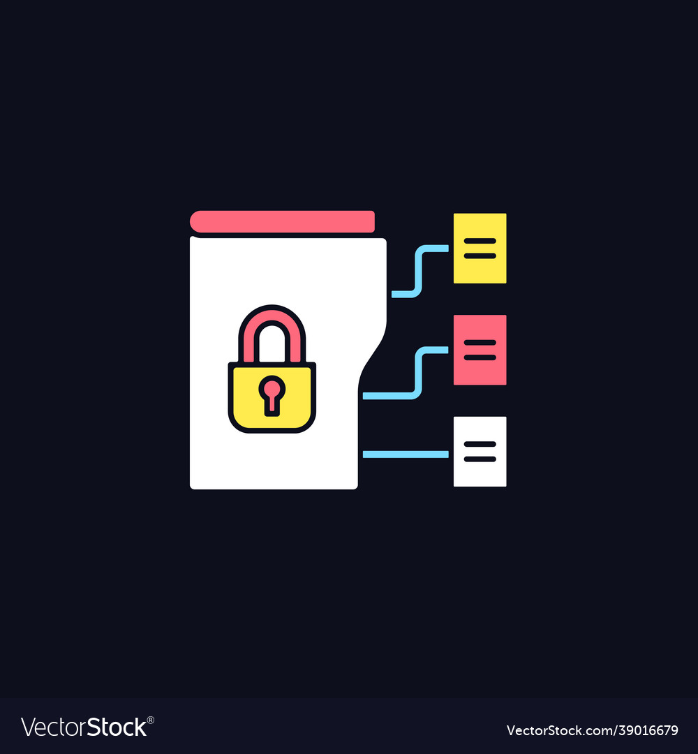 Data classification rgb color icon for dark theme vector image Data classification rgb color icon for dark theme