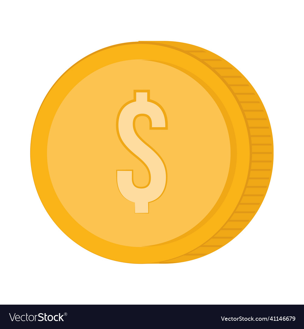 Dollar coin money Royalty Free Vector Image - VectorStock