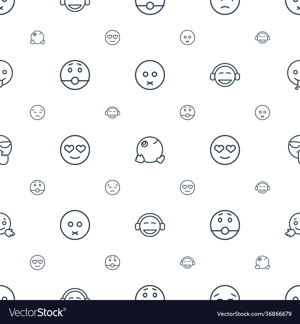 Expression icons pattern seamless white background