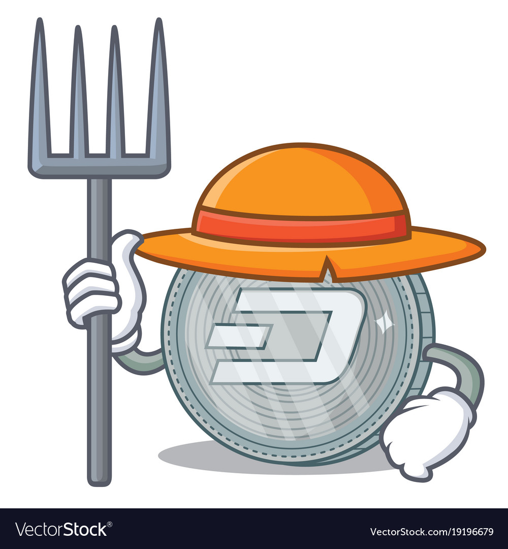 Farmer dash coin character cartoon