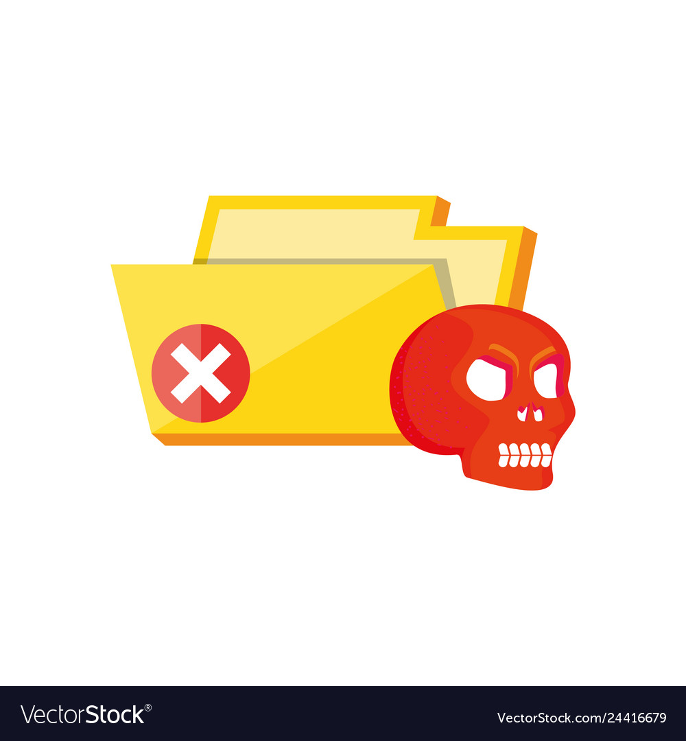 Folder document with virus attack
