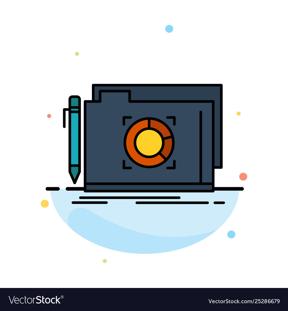 Folder lock target file abstract flat color icon vector image Folder lock target file abstract flat color icon